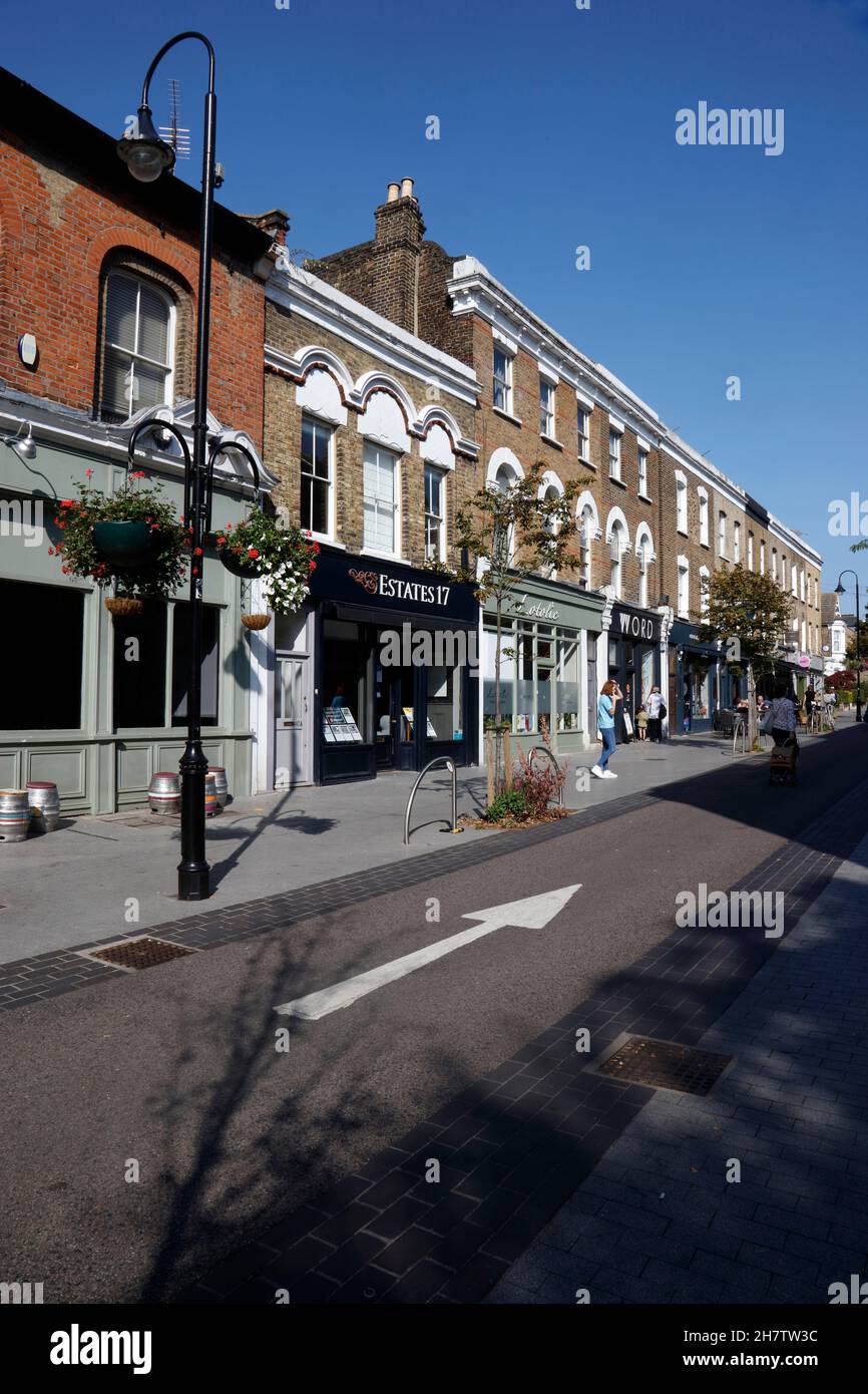 Parade of shops on Orford Road, Walthamstow, London, UK Stock Photo