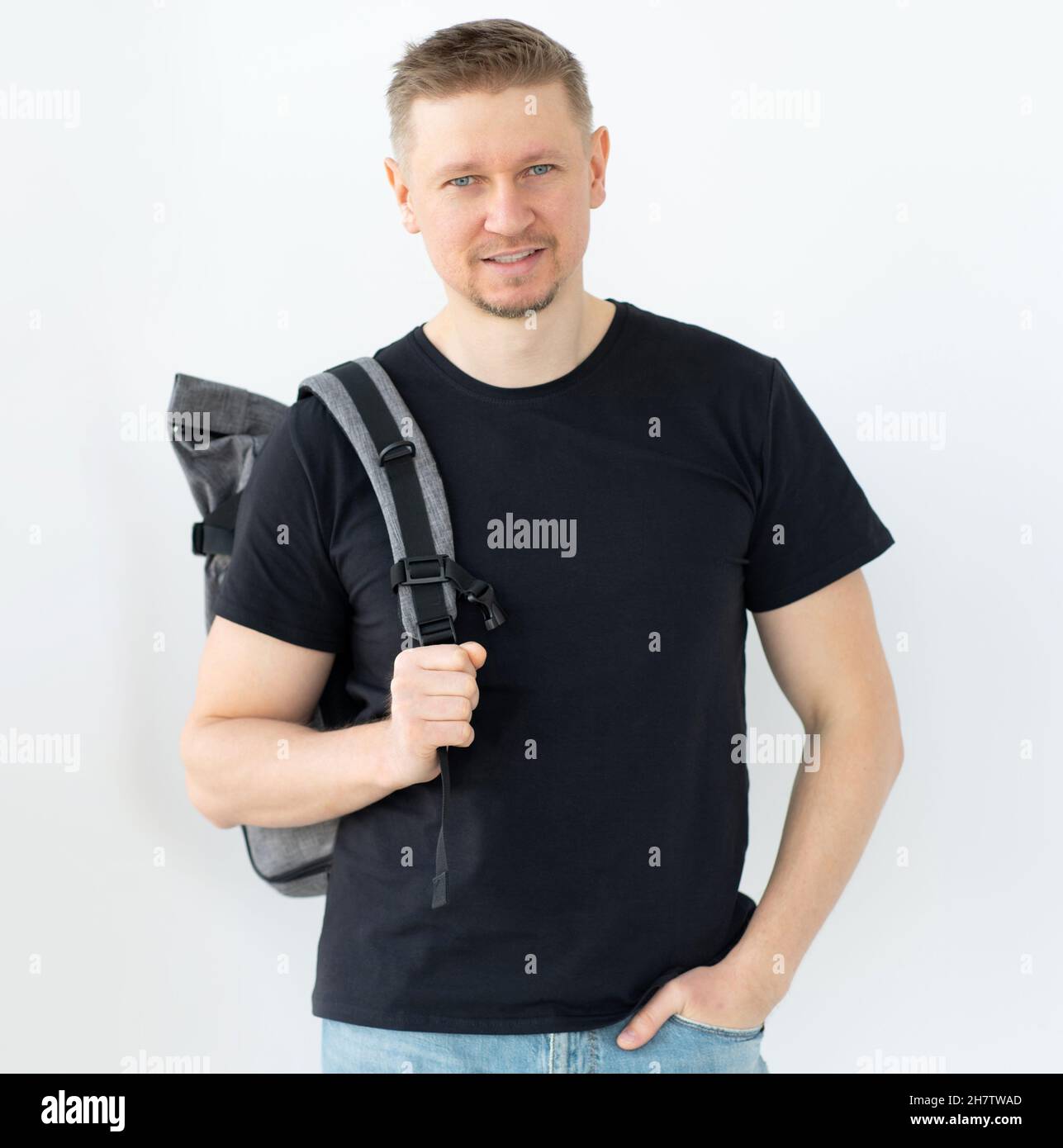 Smiling man wearing casual clothes Stock Photo