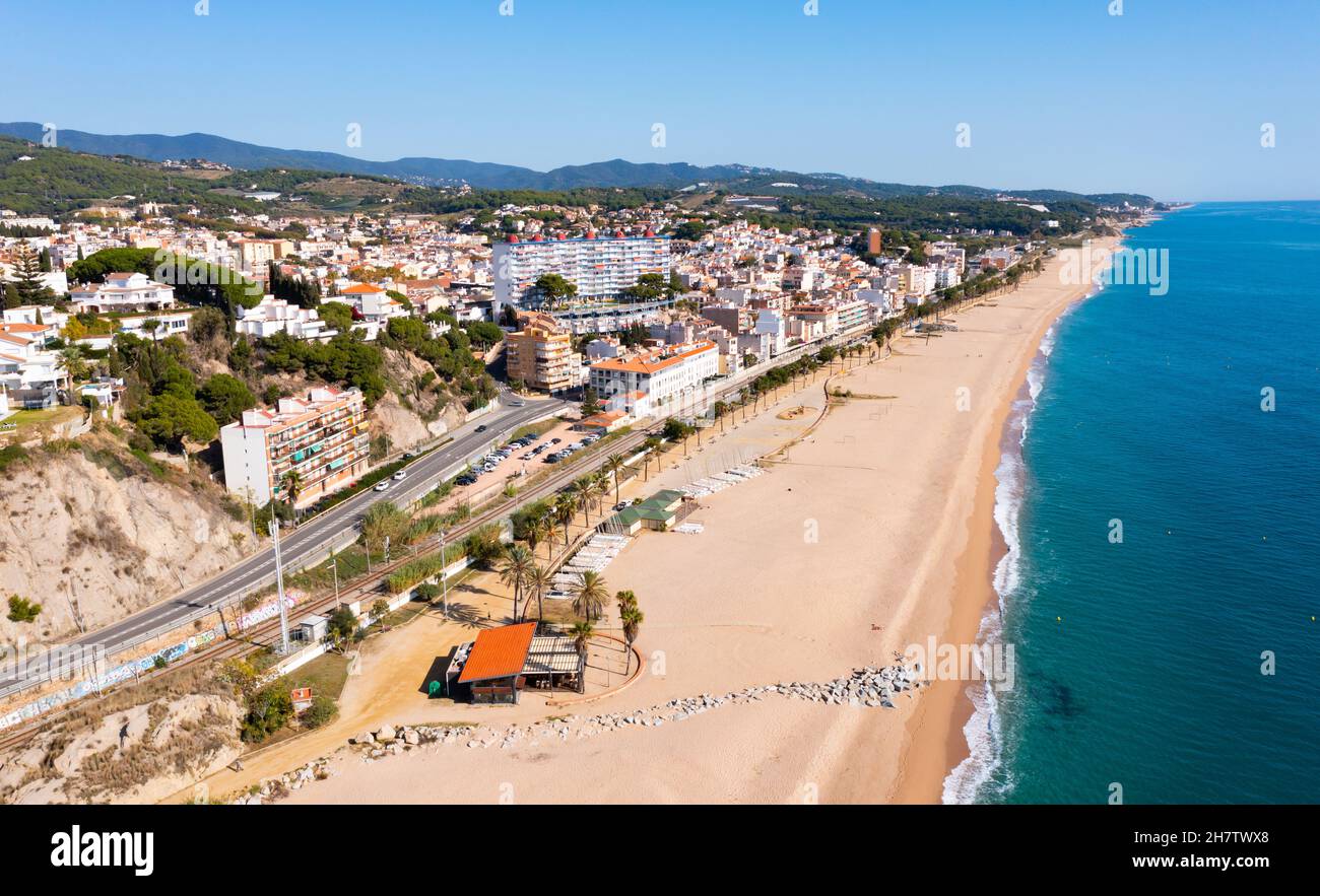 Spanish municipality Canet de Mar from above Stock Photo - Alamy