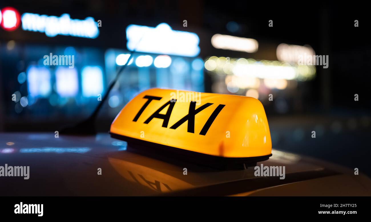 New York Taxi Car Neon Signs Light