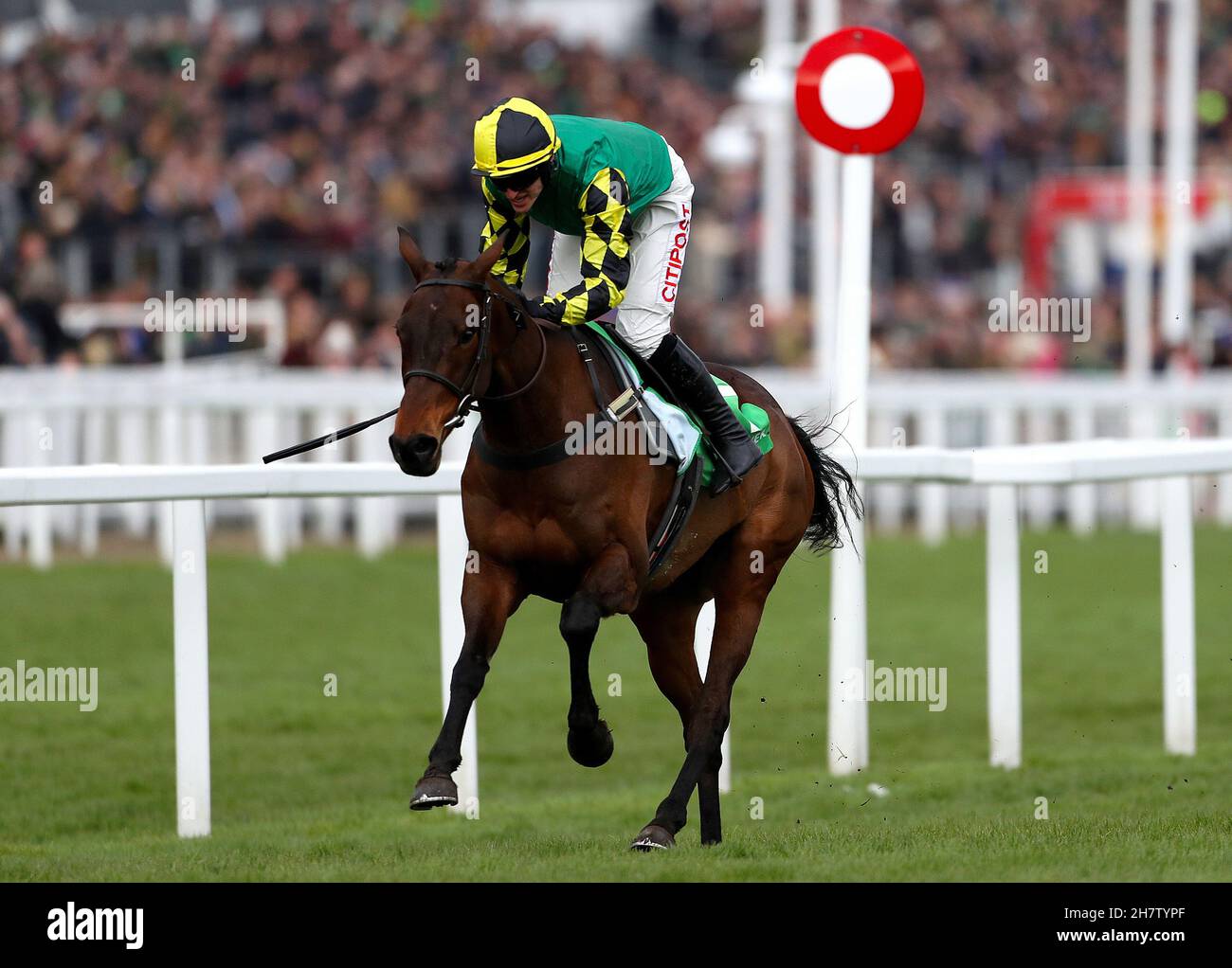File photo dated 12-03-2020 of Jockey Adam Wedge wins the Paddy Power Stayers Hurdle with Lisnagar Oscar during day three of the Cheltenham Festival at Cheltenham Racecourse. Lisnagar Oscar finished with a flourish over a trip shy of his best first time out this season and can return to winning ways in the Ladbrokes Long Distance Hurdle. Issue date: Thursday November 25, 2021. Stock Photo