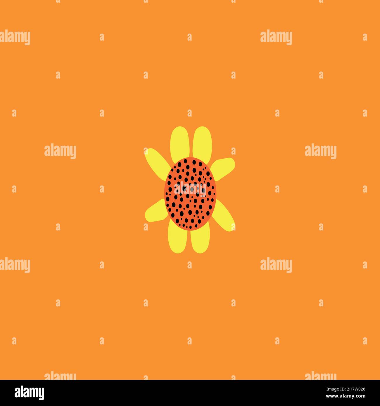 Sun flower line icon. Simple style plant farm poster background symbol. Logo design element. T-shirt printing. Vector for sticker. Stock Vector