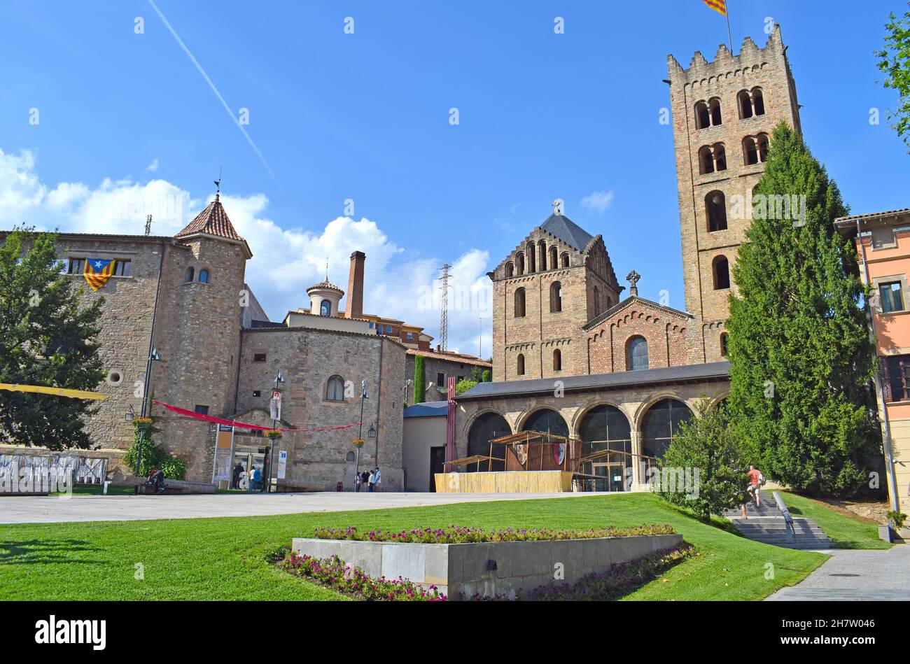 Monastery of Santa María de Ripoll, Ripoll Gerona Catalonia Spain Stock Photo