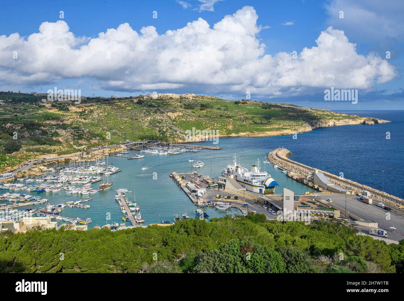 Hafen von Mgarr mit Fährterminal, Insel Gozo, Malta, Europa Stock Photo