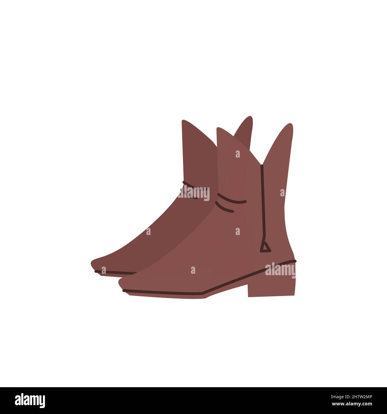 Flat cartoon fashionable boots,fashion shopping vector illustration
