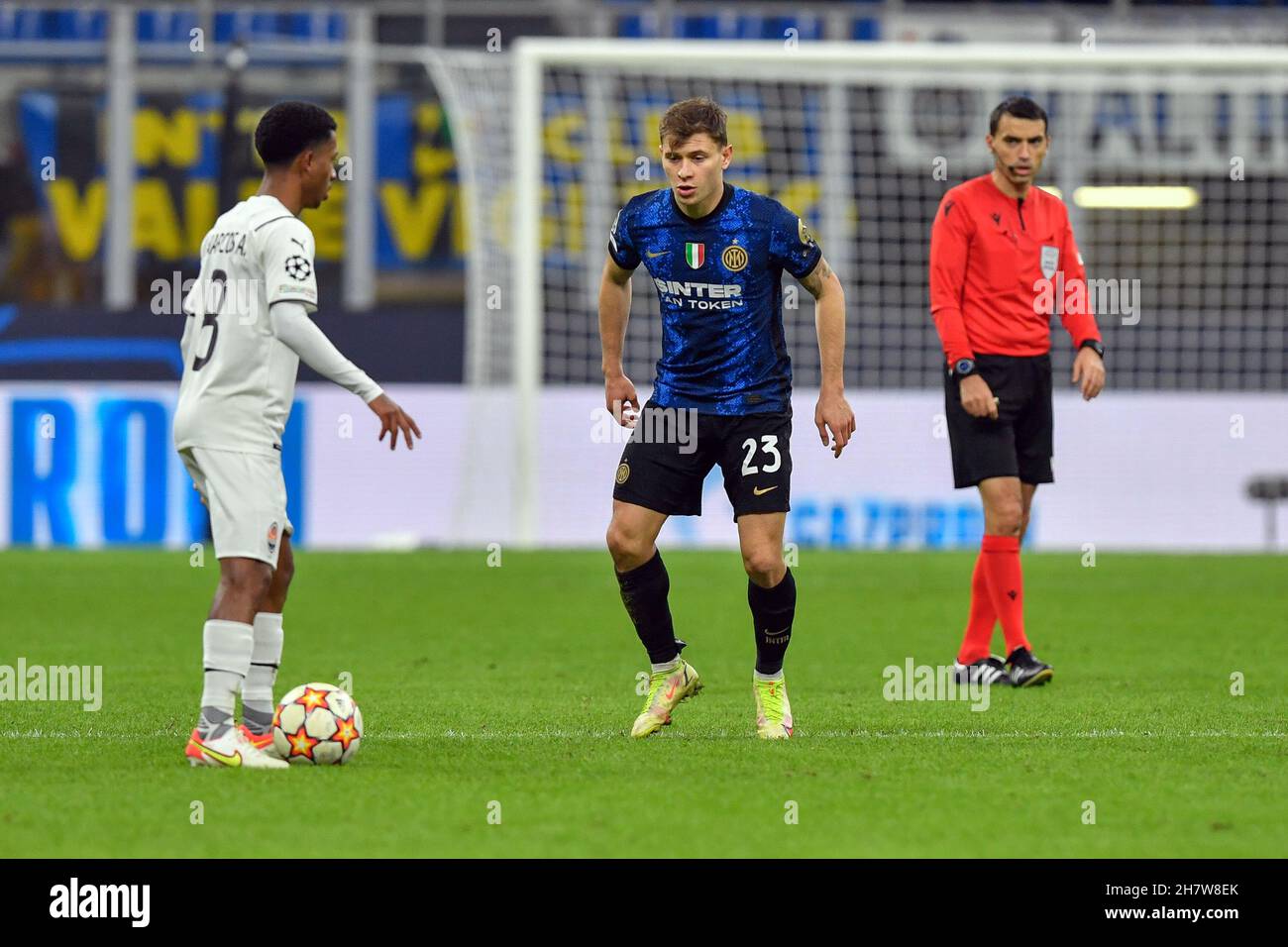 Milano, Italy. 24th Nov, 2021. Nicolo Barella (23) of Inter seen during the UEFA Champions League match between Inter and Shakhtar Donetsk at Giuseppe Meazza in Milano. (Photo Credit: Gonzales Photo/Alamy Live News Stock Photo
