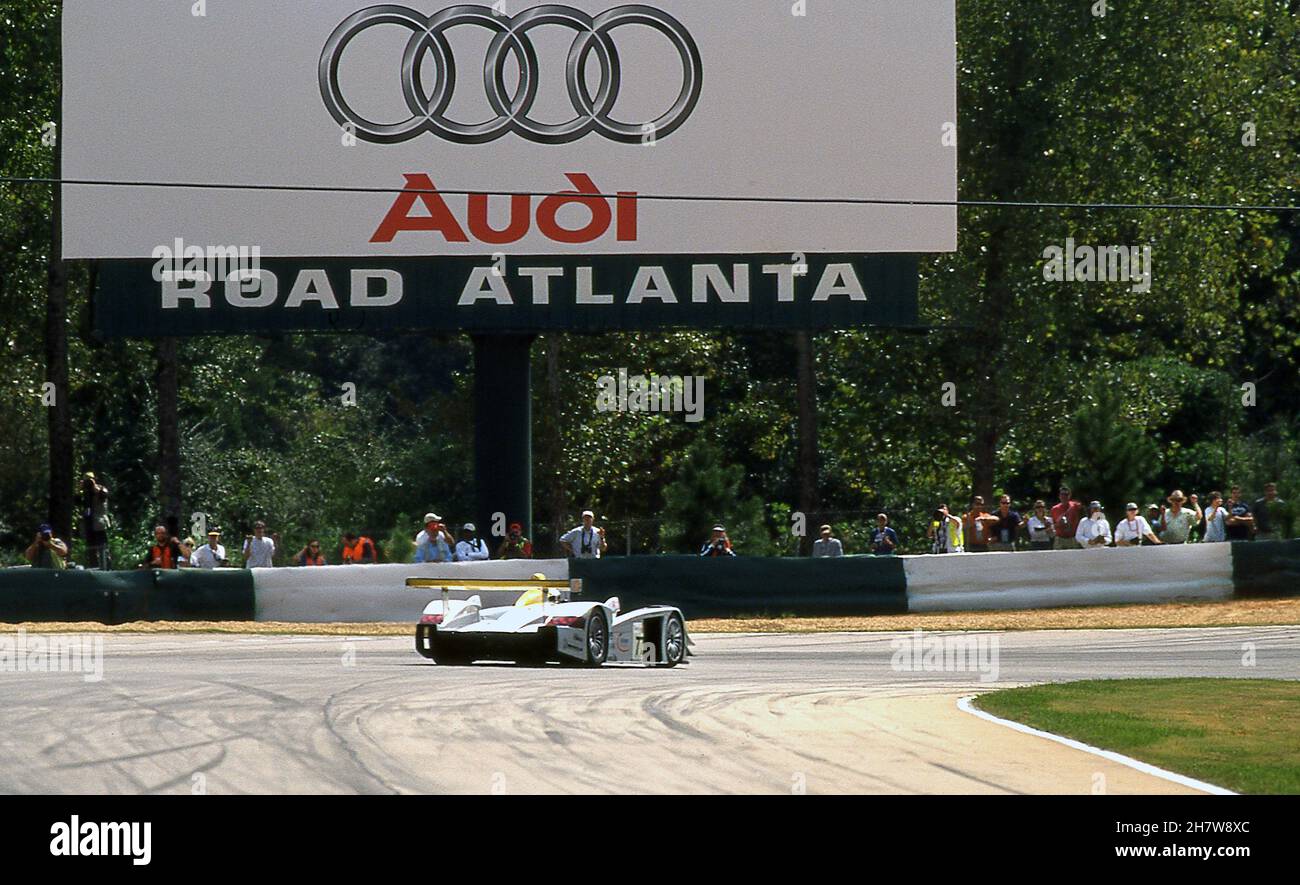 Audi R8 winner of the at the American Le Mans Series race at Road Atlanta  Petit Le Mans race Georgia USA 30/9/2000 Stock Photo