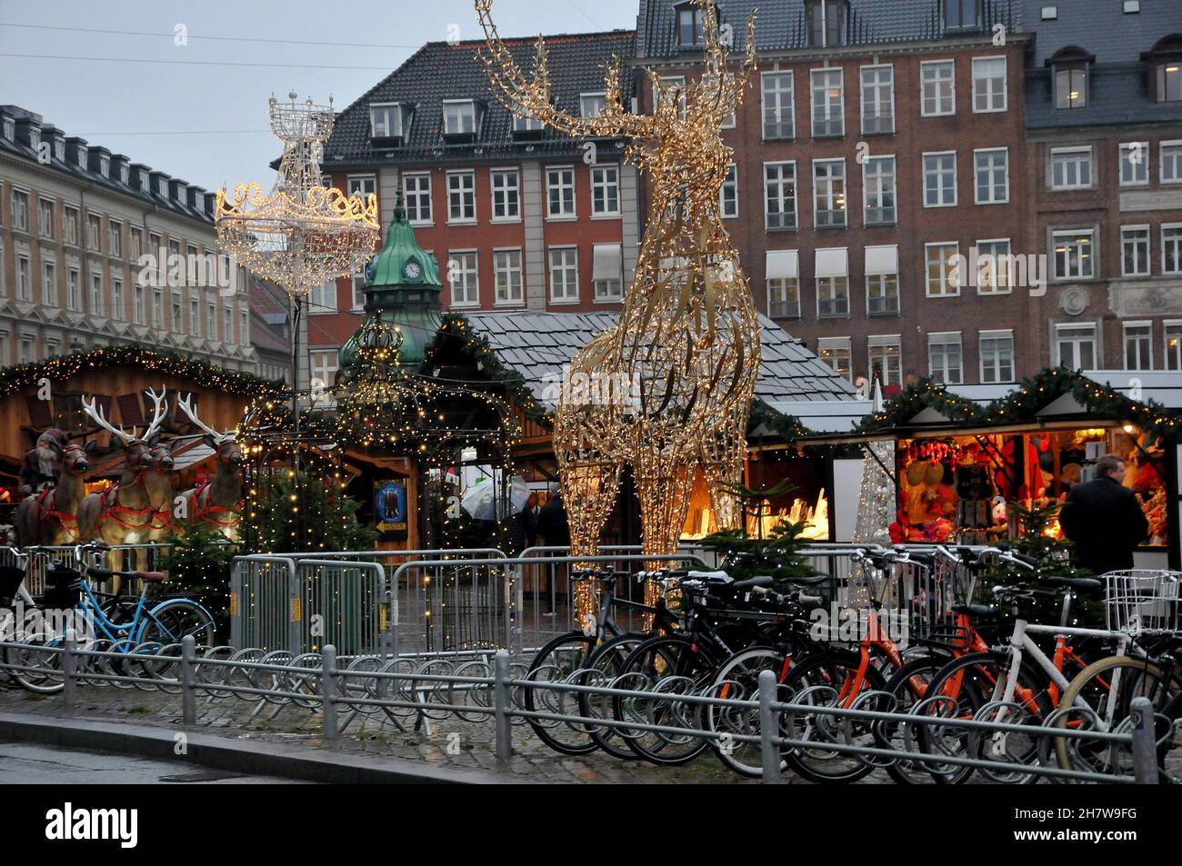 Denmark In November Copenhagen/Denmark./25 November 2021/ Visitors at Christmas market at ...