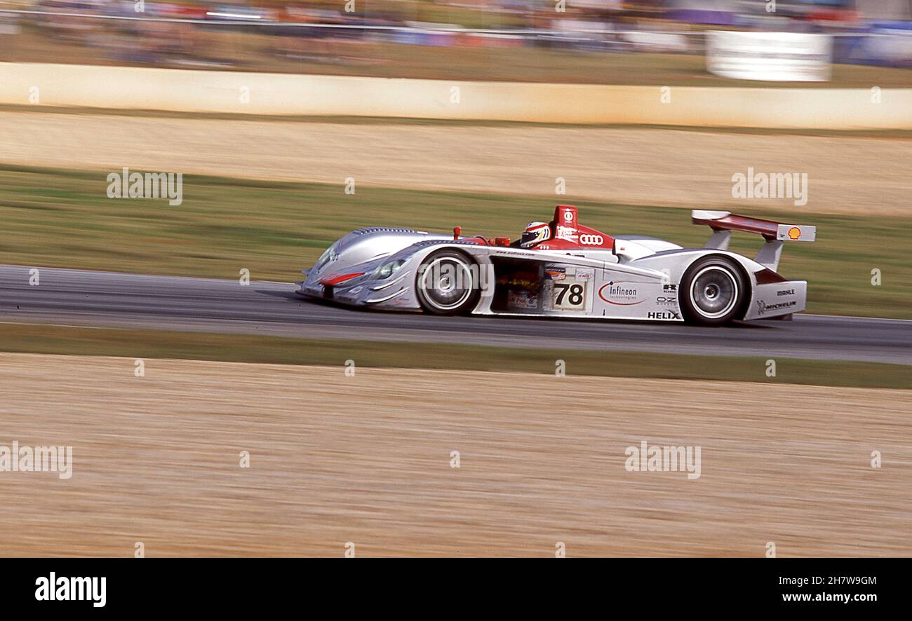 Audi R8 driven by Biela/Pirro/Kristenson at American Le Mans Series race , Petit Le Mans Road America Georgia USA 30/9/2000 Stock Photo