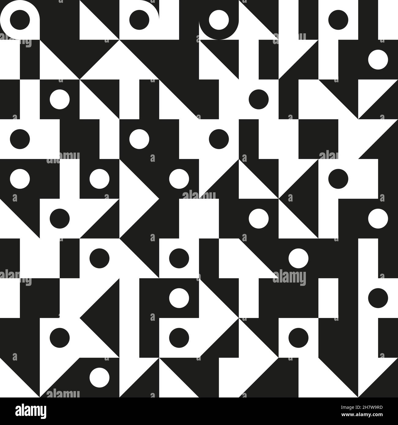 Geometric seamless pattern background. Black and white Stock Vector