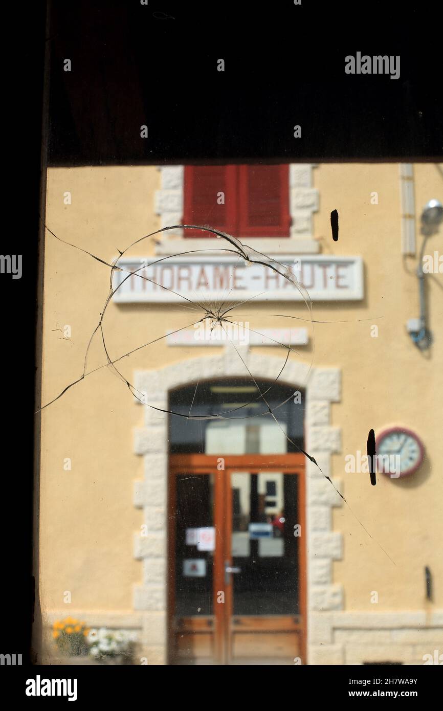 Old train station, Ligne des Pignes, Thorame,  Alpes de Haute Provence, 04, Region Sud Stock Photo
