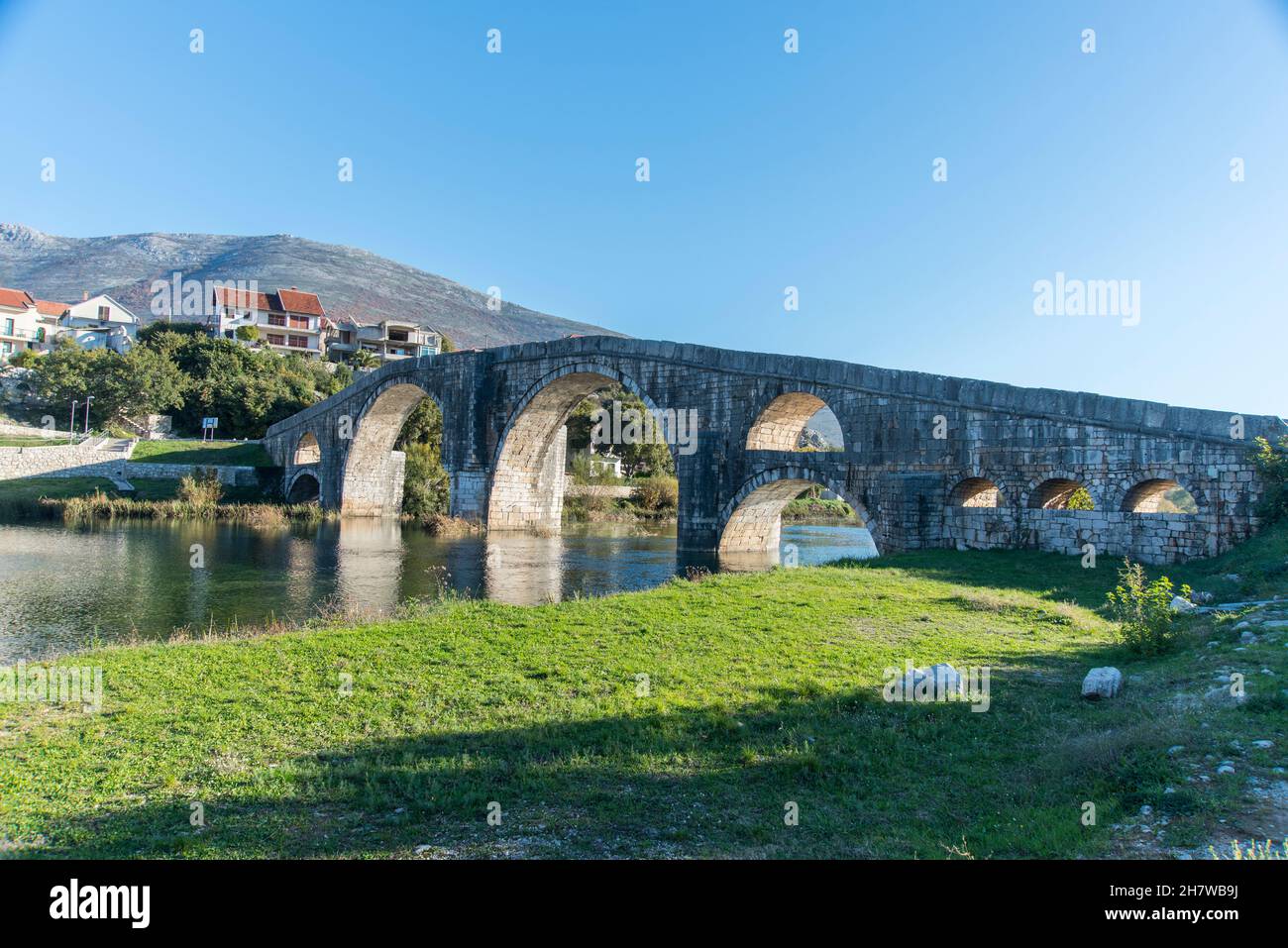 The historic monument of the Arslanagic bridge (old bridge) in Trebinje