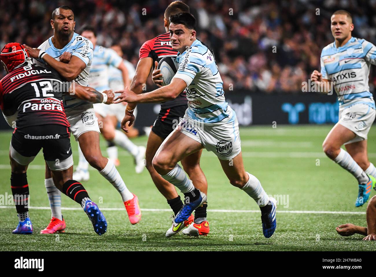 Nolann LE GARREC of Racing 92 during the French championship Top 14 rugby  union match between Racing 92 and Stade Toulousain on October 31, 2021 at  Paris La Défense Arena in Nanterre,