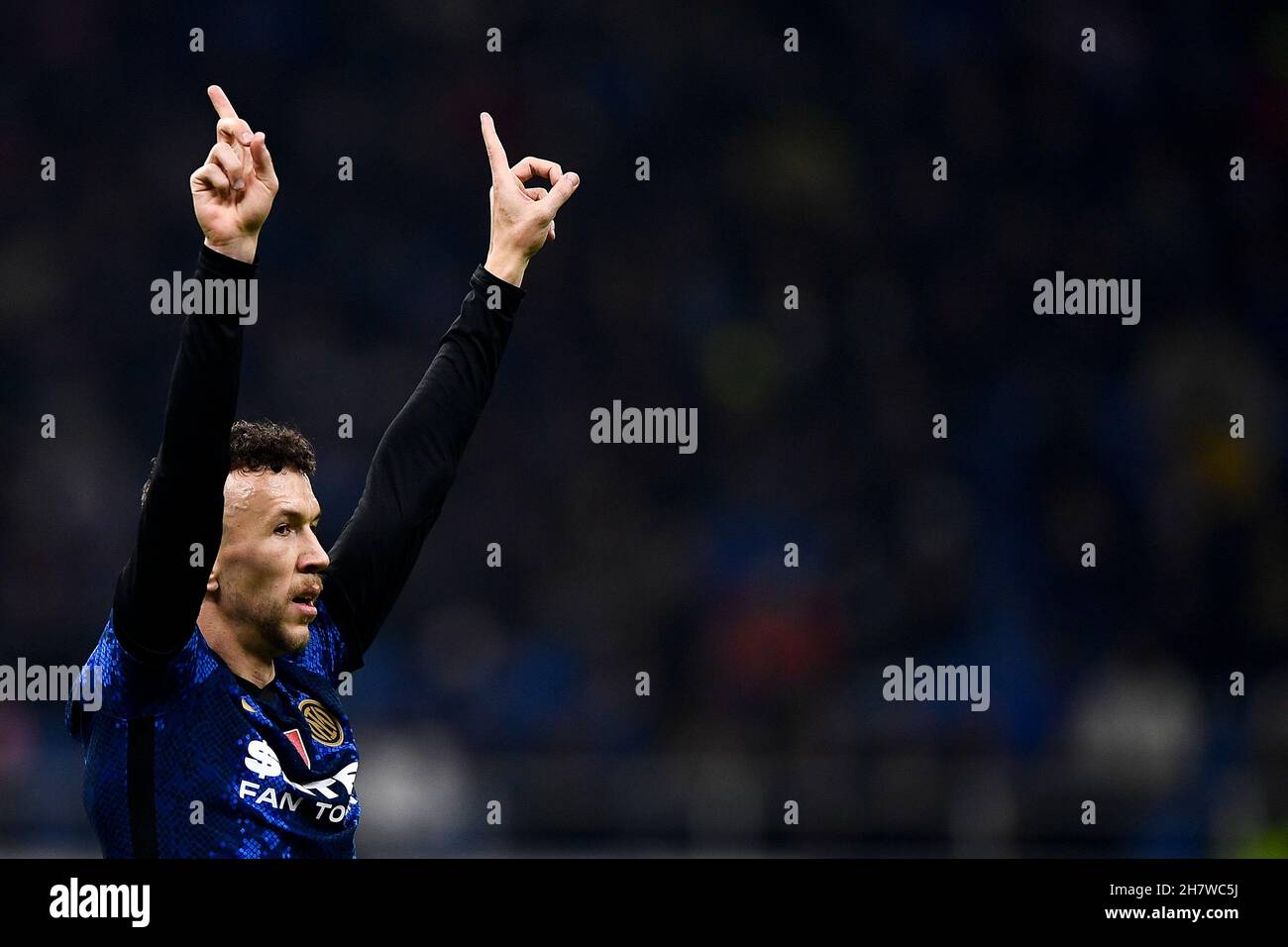 Milan, Italy. 24 November 2021. Ivan Perisic of FC Internazionale gestures during the UEFA Champions League football match between FC Internazionale and FC Shakhtar Donetsk. Credit: Nicolò Campo/Alamy Live News Stock Photo