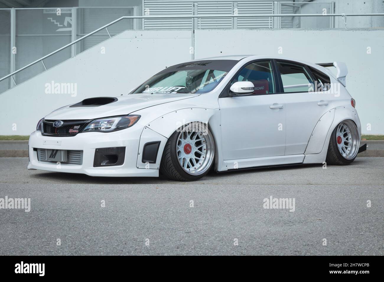 MONTMELO, SPAIN-OCTOBER 9, 2021: 2007 Subaru Impreza WRX STI hatchback  (Third generation), low rider Stock Photo - Alamy