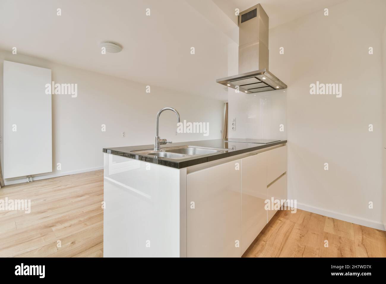 Interior of kitchen island in luxury apartment Stock Photo