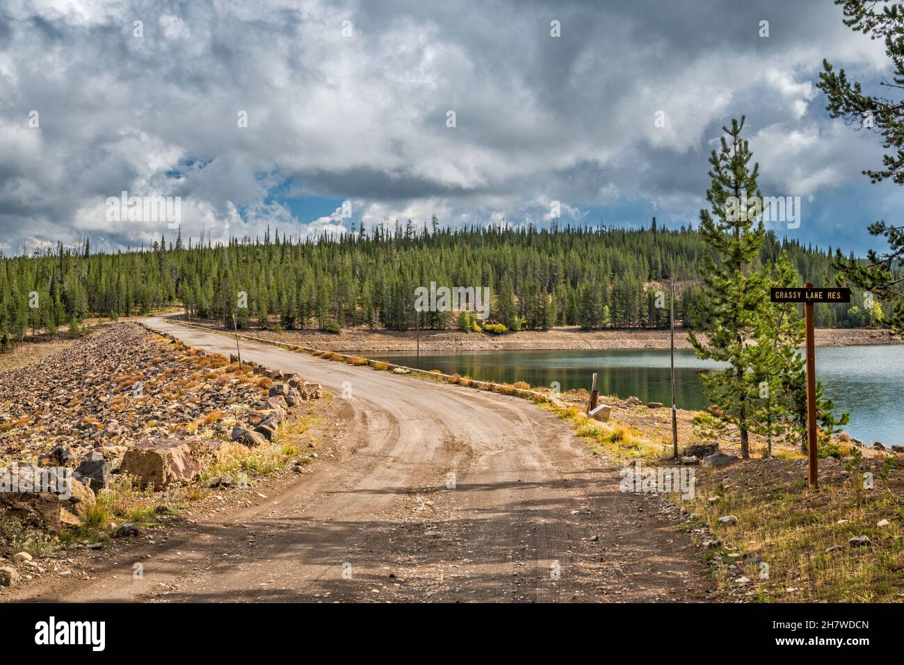 Dam at Grassy Lake Reservoir, Caribou Targhee National Forest, Greater