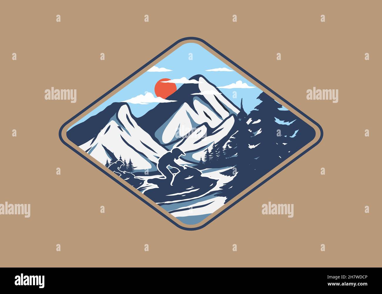 Snow jet ski illustration graphic design Stock Vector Image & Art Alamy