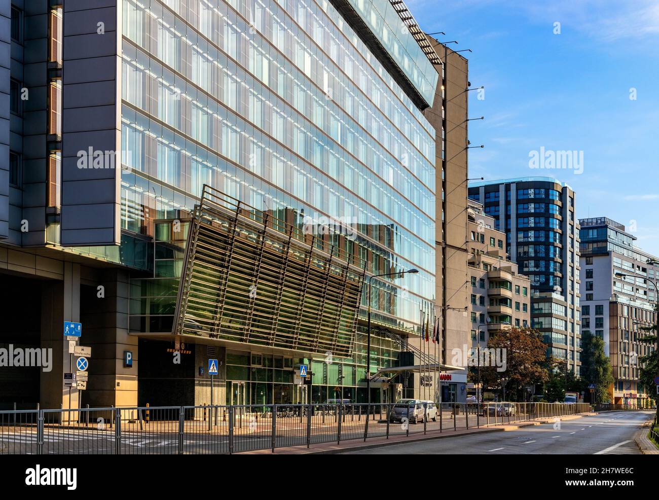 Warsaw, Mazovia / Poland - 2020/08/09: Radisson Collection Warsaw hotel at  al. Grzybowska street in Srodmiescie business district in downtown city cen  Stock Photo - Alamy