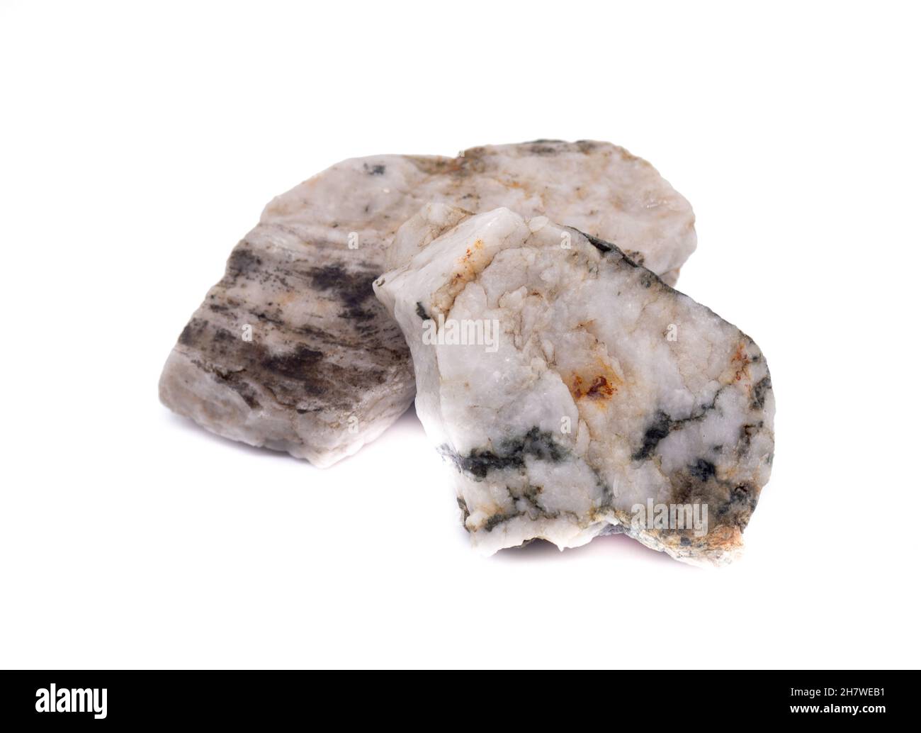Quartz stones on white background Stock Photo