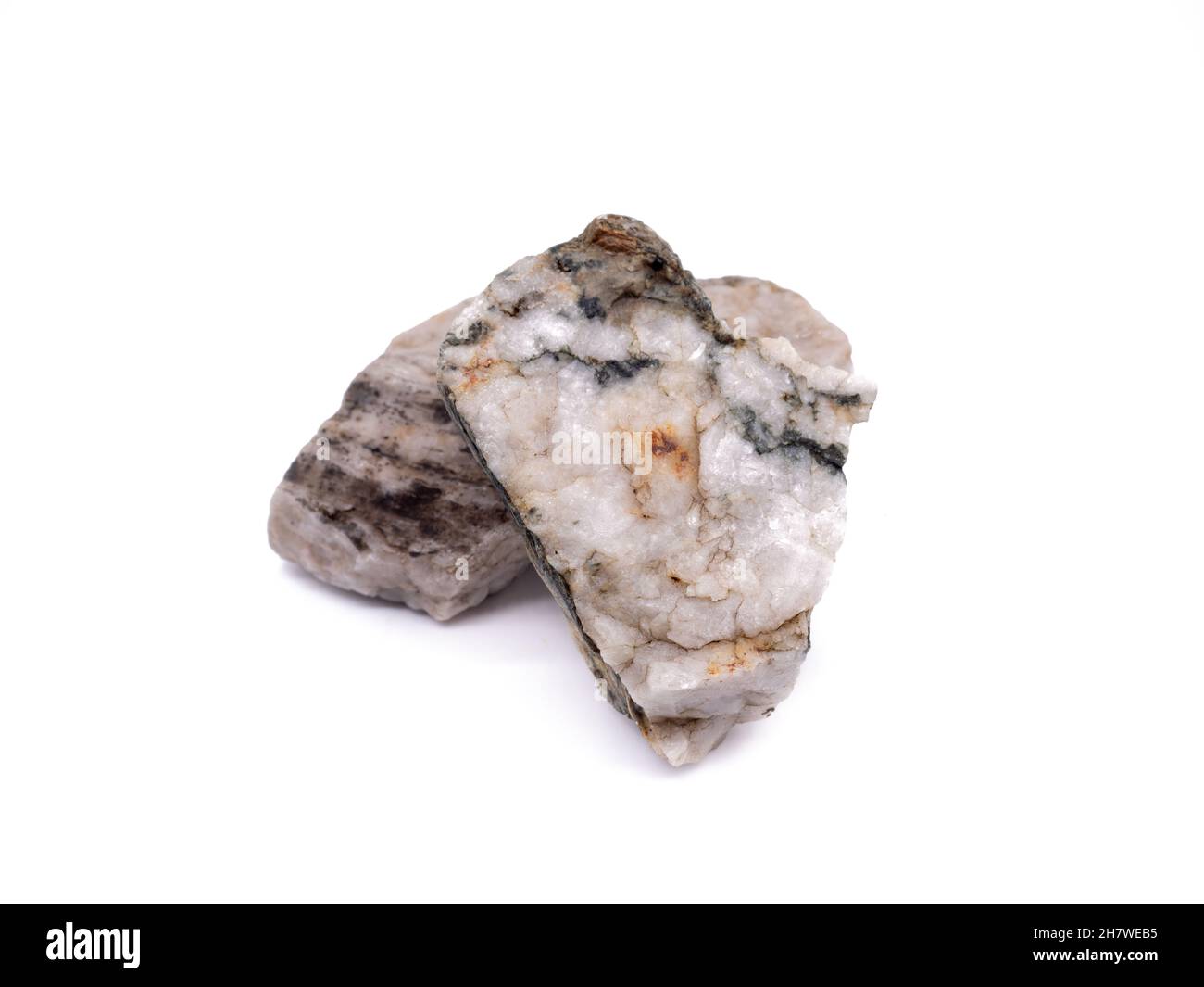 Quartz stones isolated on white background Stock Photo
