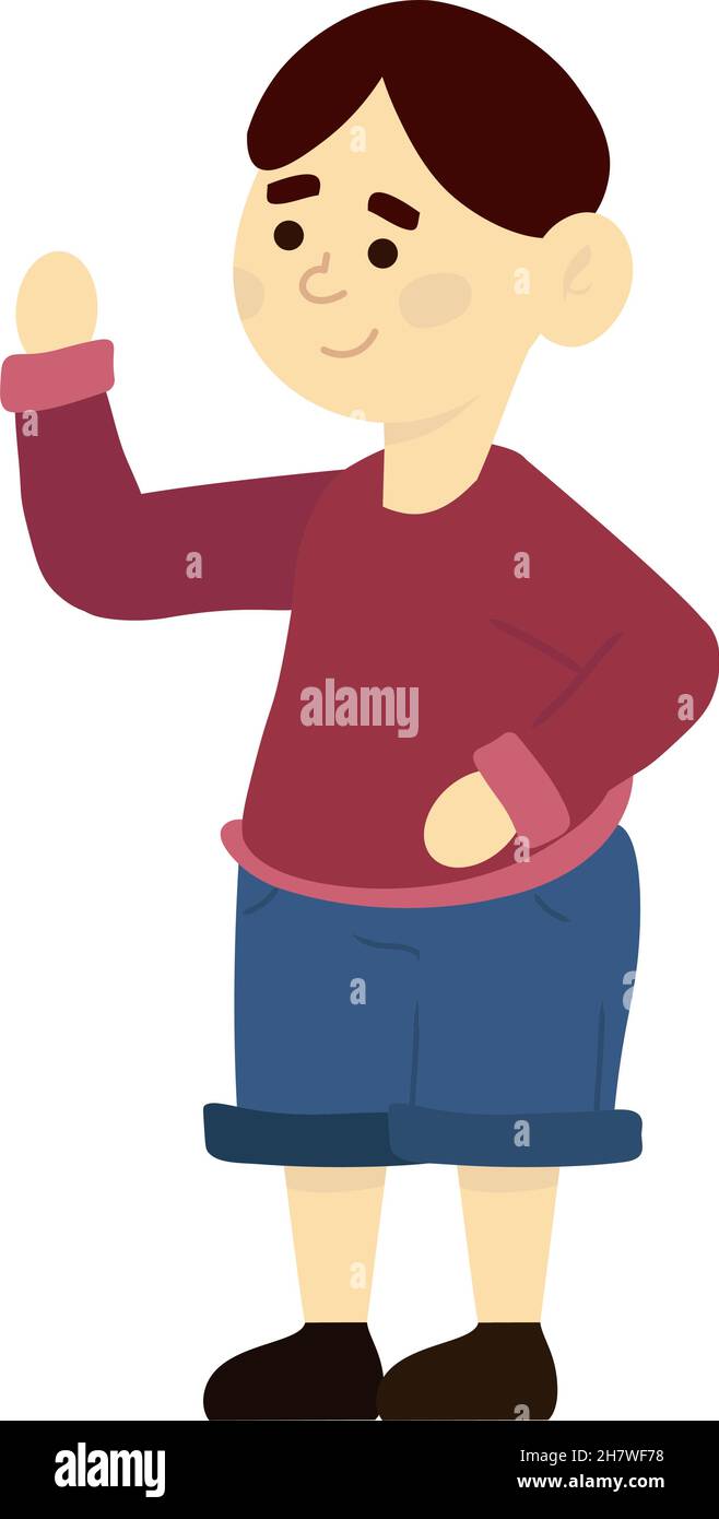 boy waving hand Stock Vector Image & Art - Alamy
