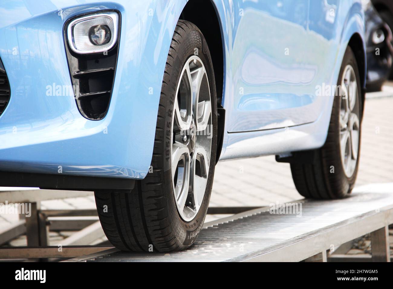 Kiev, Ukraine April 2, 2020 KIA Picanto car at the stand. Car sale. New car Stock Photo Alamy