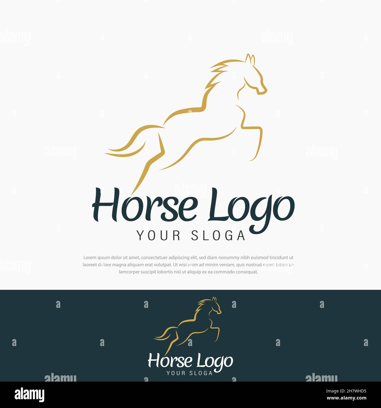 Premium jumping horse line art logo design illustration ,design