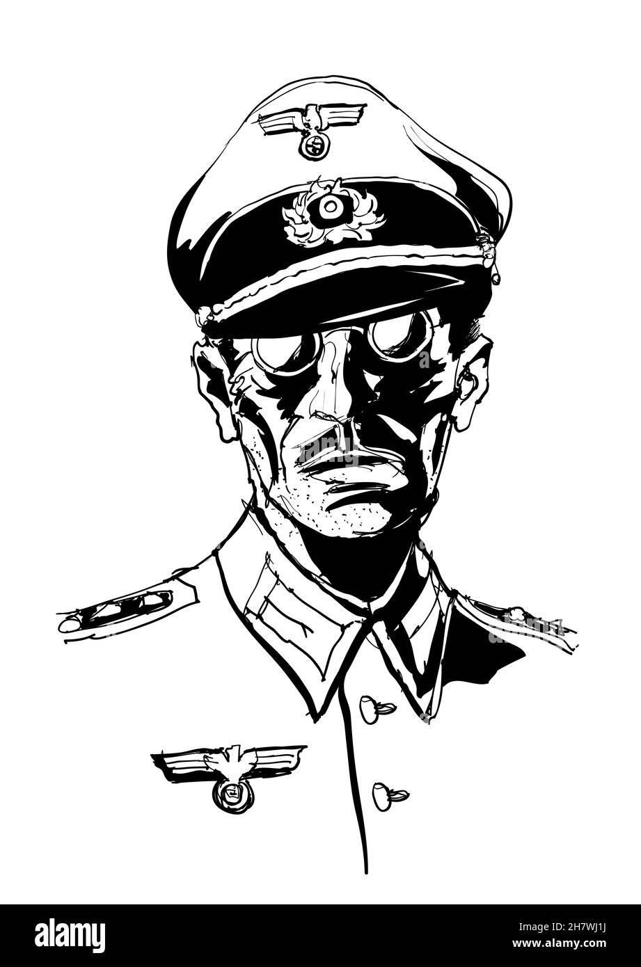 German officer of world war two - vector illustration Stock Vector