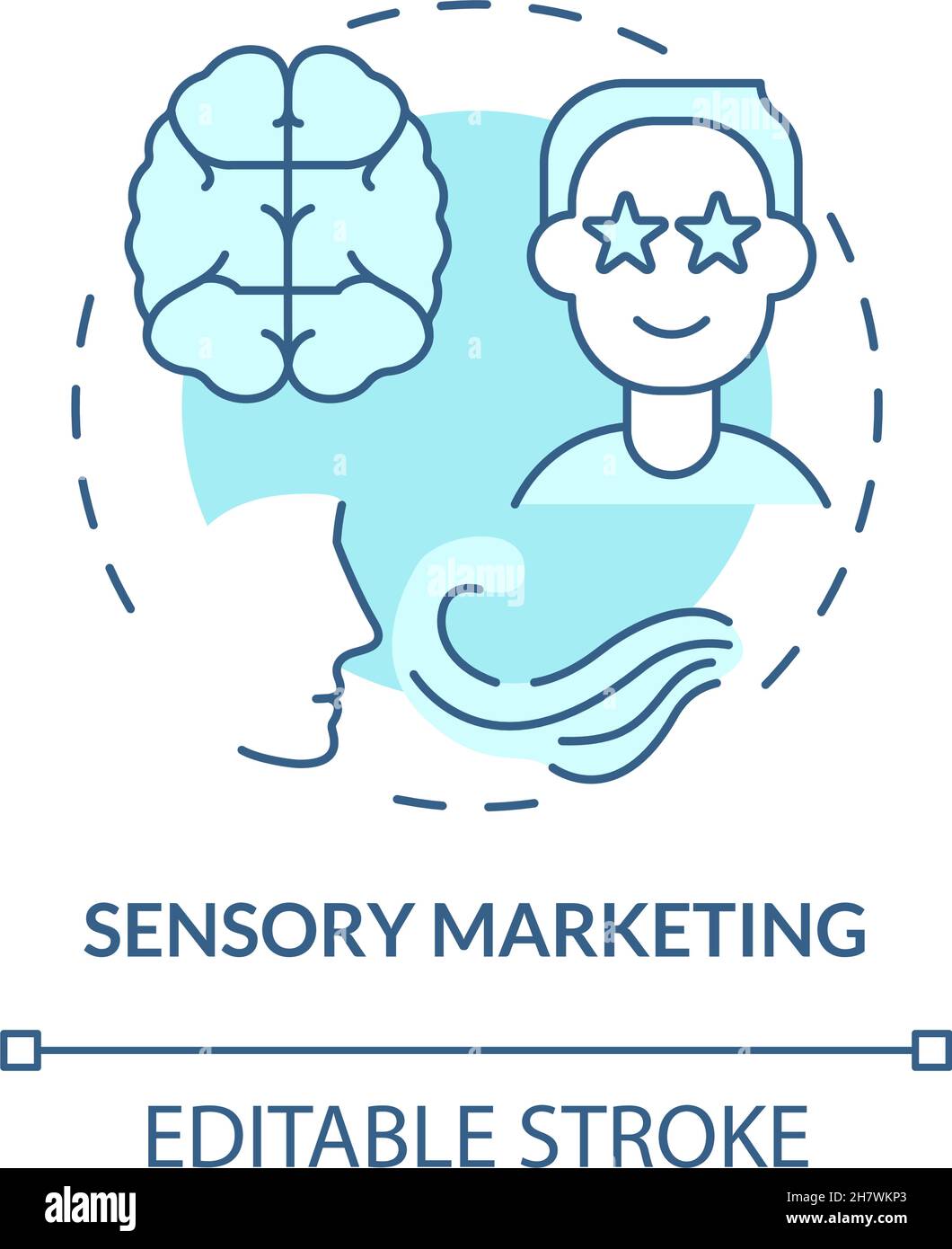 Sensory branding concept icon Stock Vector