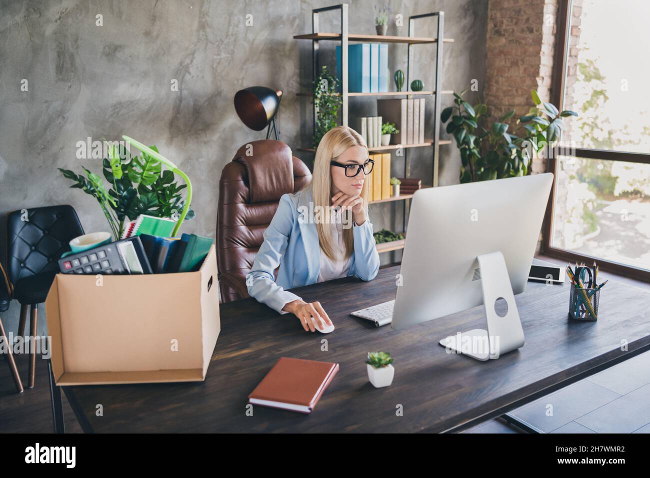 Photo of focused investor banker lose job use modern technology read