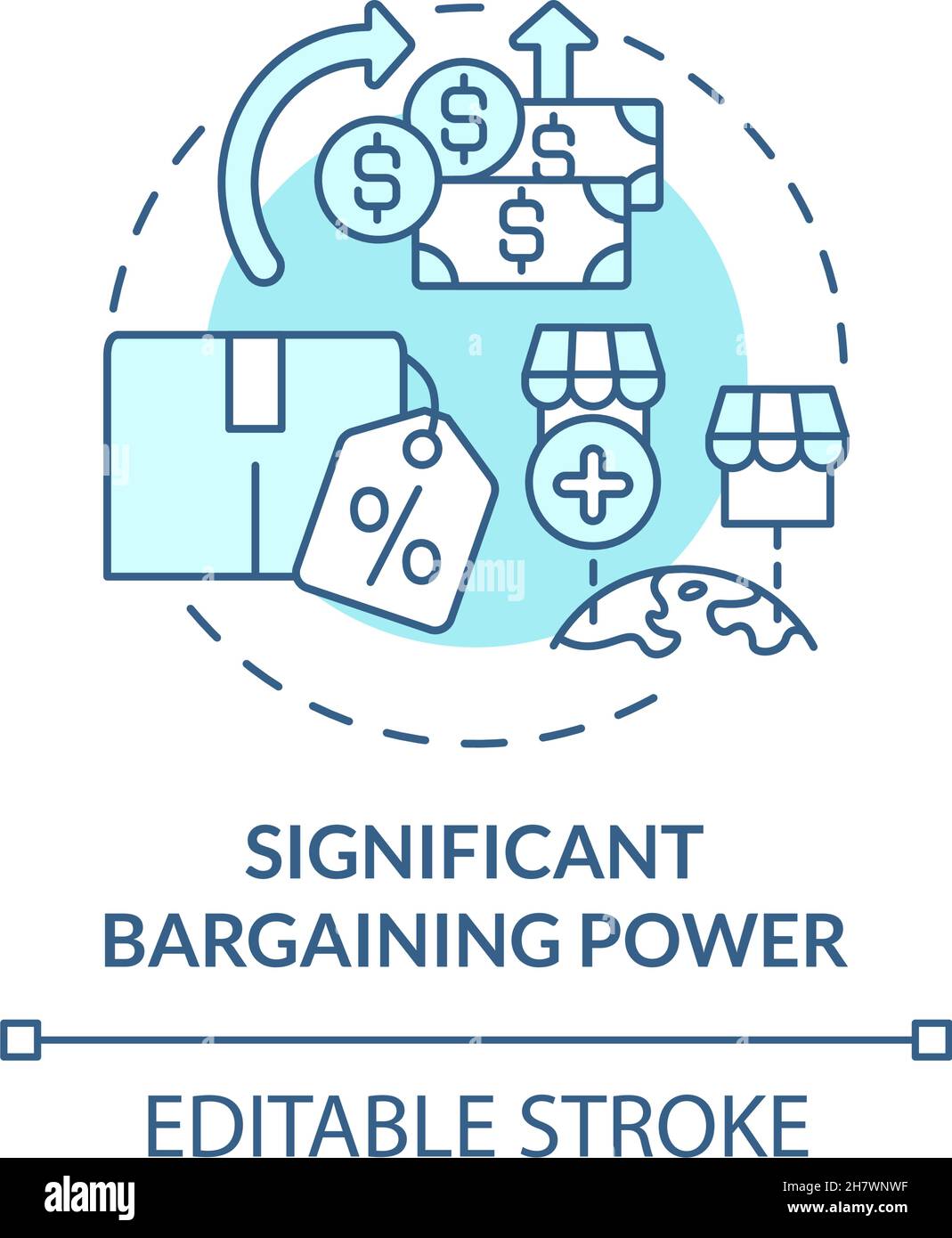 Significant bargaining power blue concept icon Stock Vector Image & Art -  Alamy