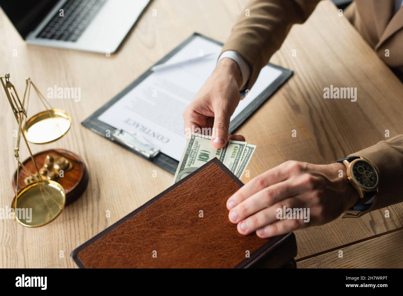 Justice scales money hi-res stock photography and images - Alamy