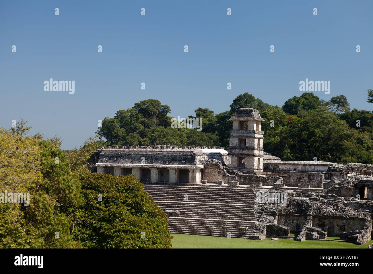 ancient mayan bas relief carvings and sculpture located on The palace ...