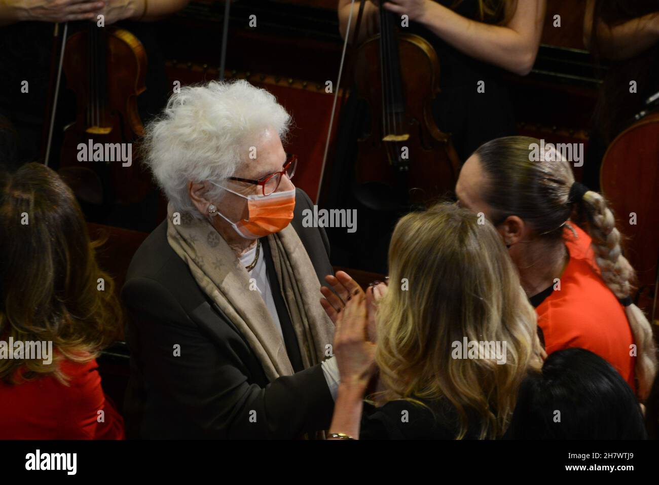 Palazzo Madama, Senato, Roma, Italy, November 25, 2021, Liliana Segre, Senator  during  &#34;No to violence, the cry of women&#34;. The event wanted by President Casellati on the occasion of the Day against violence against women. - News Stock Photo