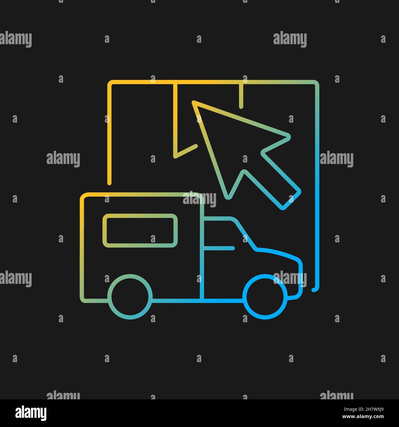 Online shipping request gradient vector icon for dark theme Stock Vector