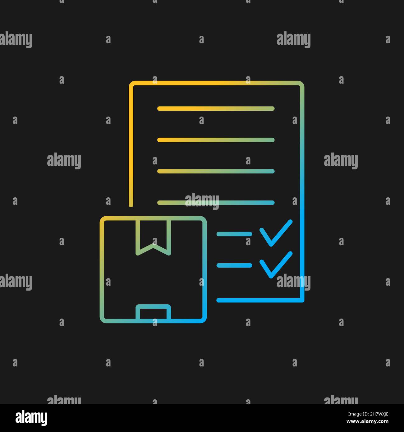 Delivery bill of landing document gradient vector icon for dark theme Stock Vector