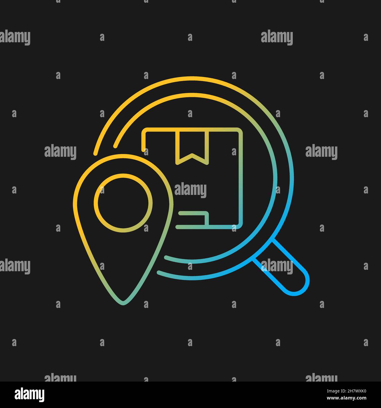 Shipment tracking package gradient vector icon for dark theme Stock Vector