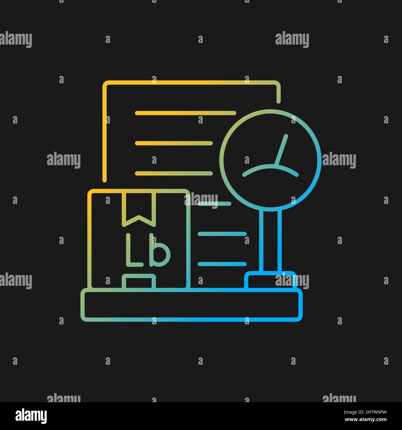 International delivery packing list Lb gradient vector icon for dark theme Stock Vector