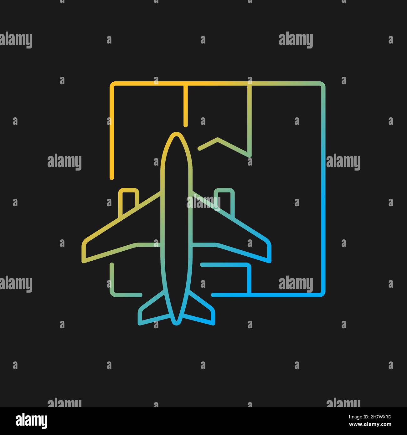 Worldwide air shipping service gradient vector icon for dark theme Stock Vector