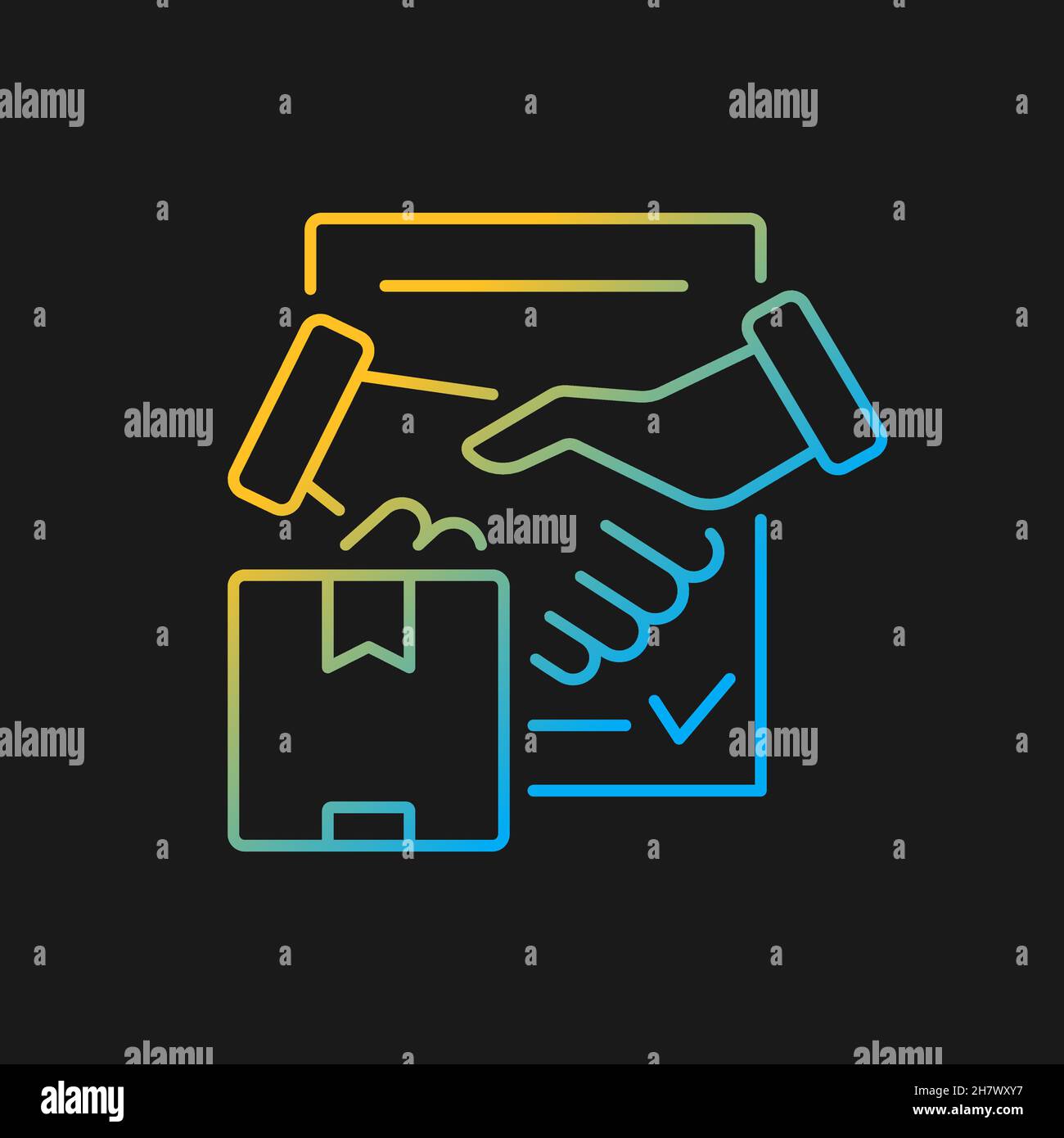Shipment contract gradient vector icon for dark theme Stock Vector