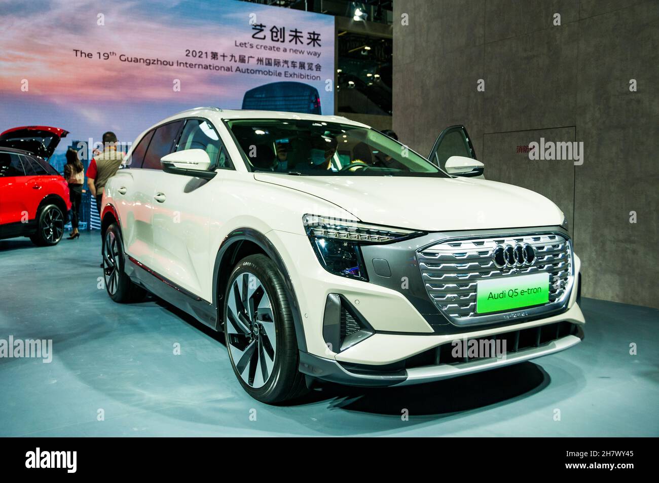 Audi Q5 e-tron seen on display at the 2021 Guangzhou Auto Show, Guangdong Province, China. Stock Photo