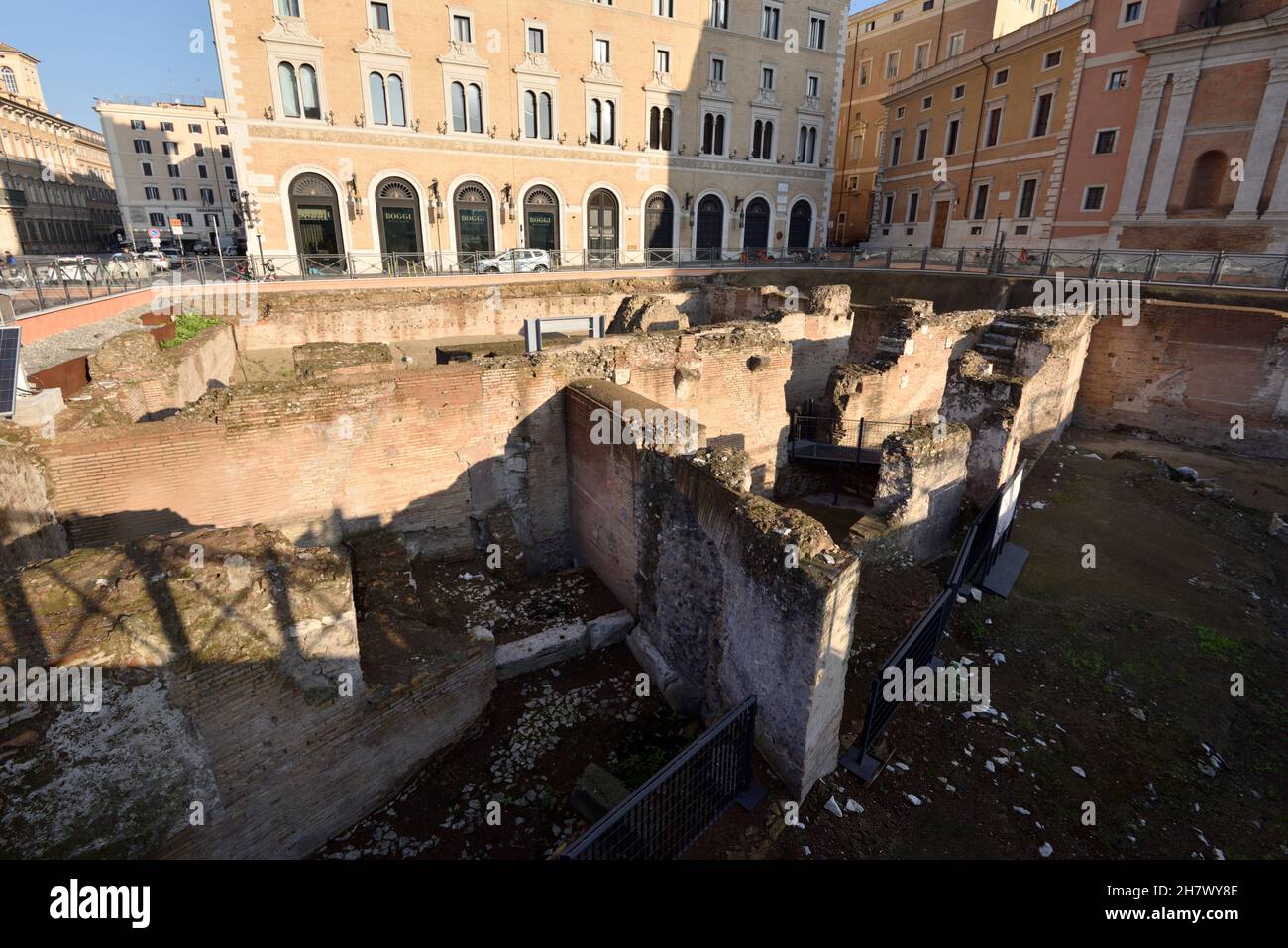 italy, rome, piazza venezia, ruins of the hadrian's auditoria Stock Photo