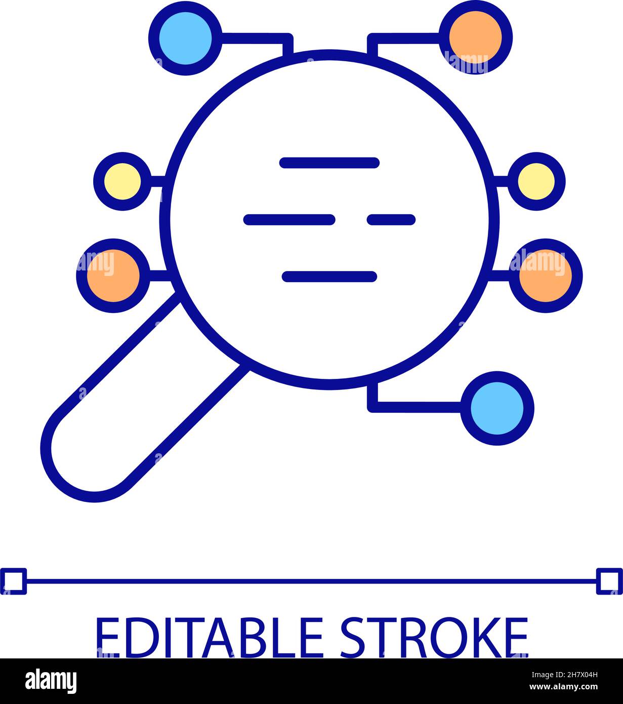 SEO analysis RGB color icon Stock Vector