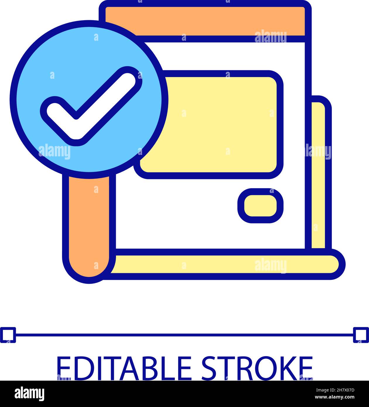 Analyze webpage RGB color icon Stock Vector