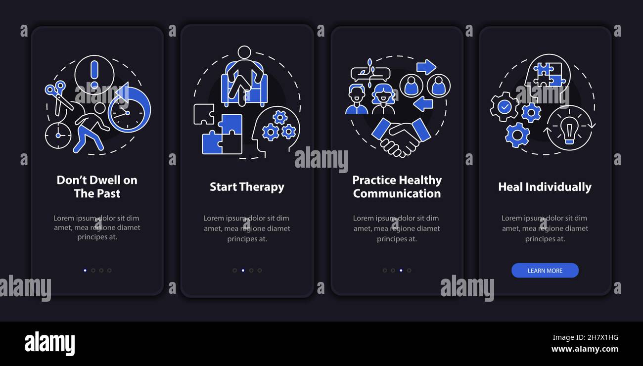 Emotional state improve onboarding mobile app page screen Stock Vector ...