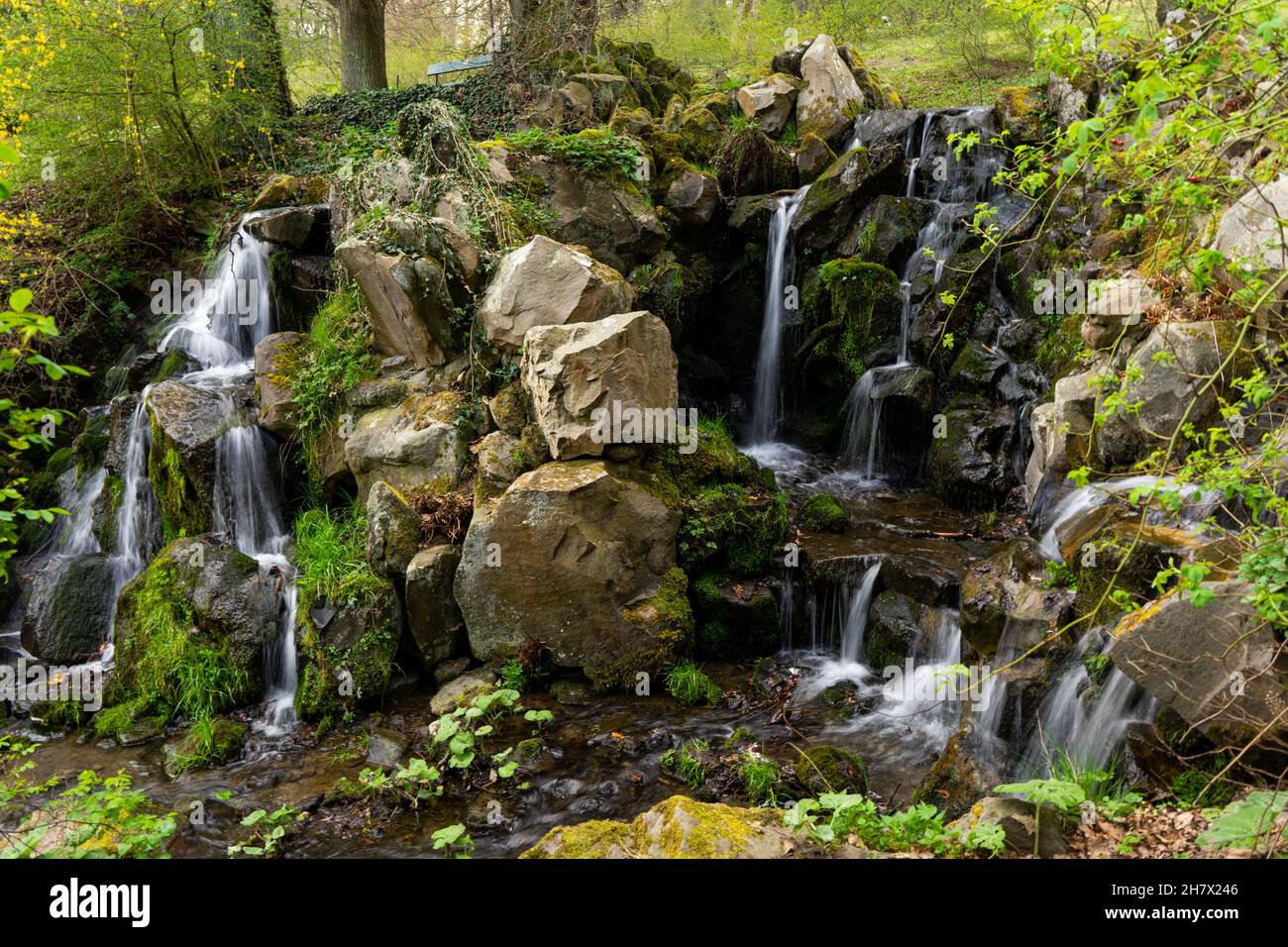 Wasserfall im Naturpark Stock Photo
