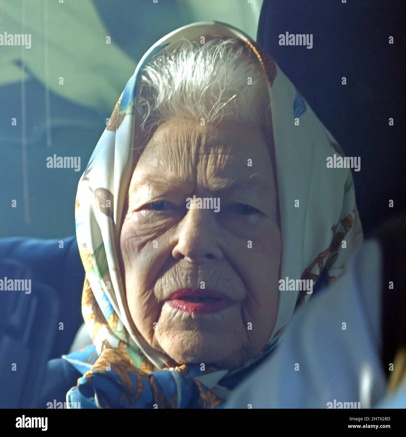 Queen Elizabeth II, is seen being driven around the Sandringham Estate