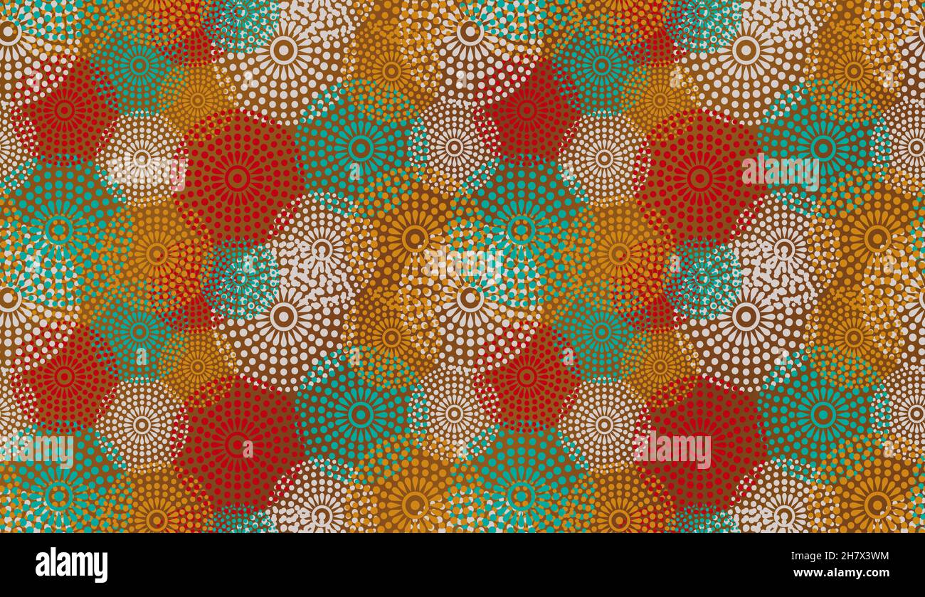 Seamless African Print fabric, Ethnic handmade ornament for your design, Ethnic and tribal motifs geometric elements. Vector texture, afro textile Stock Vector