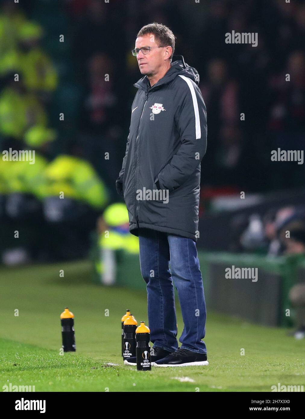 Leipzig manager Ralf Rangnick during the UEFA Europa League, Group B match at Celtic Park, Glasgow. Picture date: Thursday November 8, 2018. See PA story SOCCER Celtic. Photo credit should read: Jane Barlow/PA Wire Stock Photo